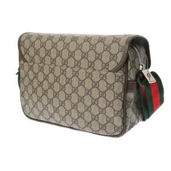 Gucci Shoulder Bag Beige Ebony Brown GG Supreme Leather - Picture 2 of 10